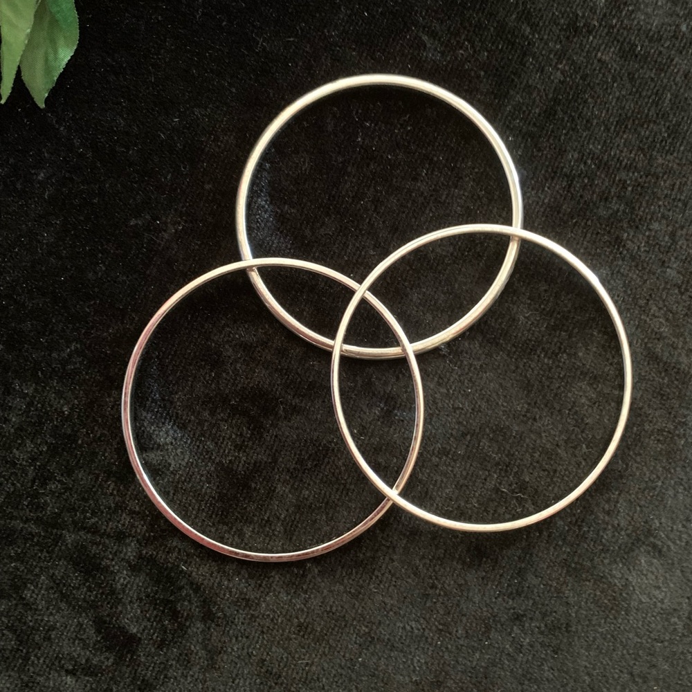 Three Vintage Silver Monet Bangles - All Signed - image 3